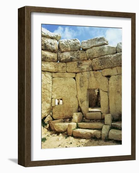 West Temple with Window Stone, Megalithic Temple Dating from Around 3000 Bc, Mnajdra, Malta-Sheila Terry-Framed Photographic Print