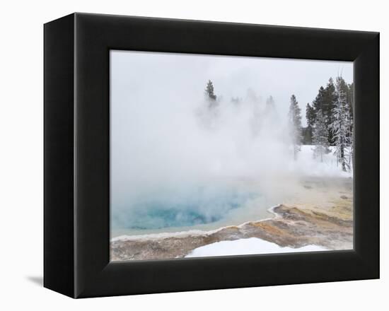 West Thumb Geyser Basin Winter Landscape with Geothermal Spring, Yellowstone National Park, UNESCO -Kimberly Walker-Framed Premier Image Canvas