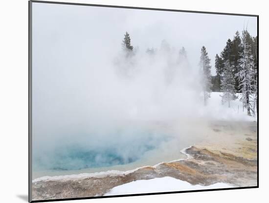 West Thumb Geyser Basin Winter Landscape with Geothermal Spring, Yellowstone National Park, UNESCO -Kimberly Walker-Mounted Photographic Print