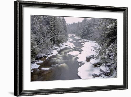 West Virginia, Blackwater Falls SP. Stream in Winter Landscape-Jay O'brien-Framed Photographic Print