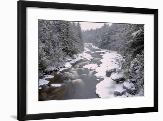 West Virginia, Blackwater Falls SP. Stream in Winter Landscape-Jay O'brien-Framed Photographic Print