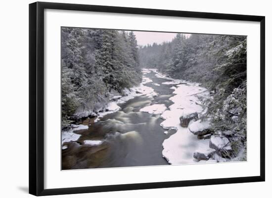 West Virginia, Blackwater Falls SP. Stream in Winter Landscape-Jay O'brien-Framed Photographic Print