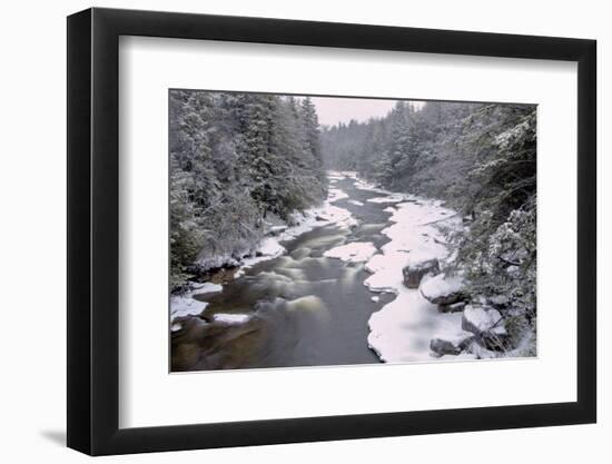 West Virginia, Blackwater Falls SP. Stream in Winter Landscape-Jay O'brien-Framed Photographic Print