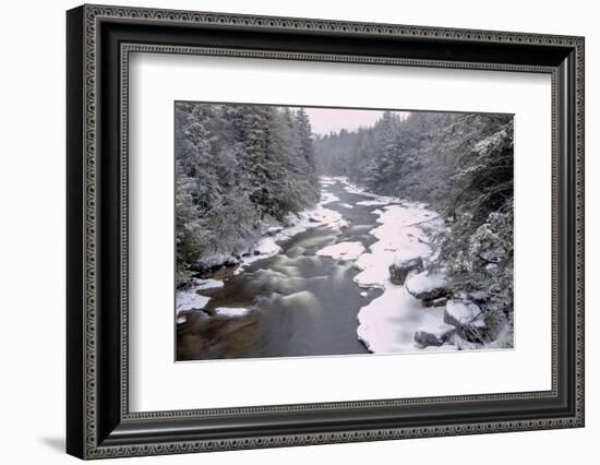 West Virginia, Blackwater Falls SP. Stream in Winter Landscape-Jay O'brien-Framed Photographic Print