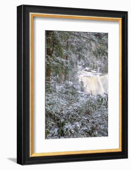 West Virginia, Blackwater Falls State Park. Blackwater Falls in Winter-Jaynes Gallery-Framed Photographic Print