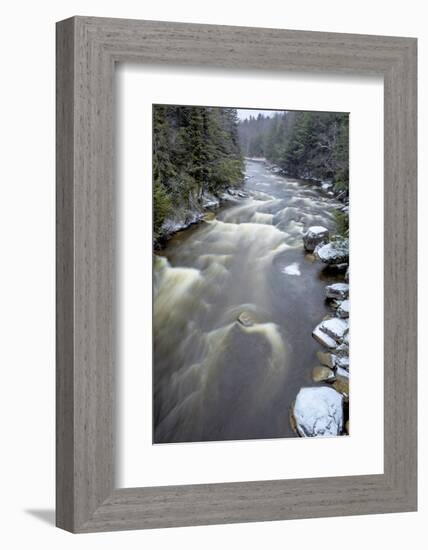 West Virginia, Blackwater Falls State Park. Blackwater River Rapids in Winter-Jaynes Gallery-Framed Photographic Print