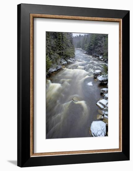 West Virginia, Blackwater Falls State Park. Blackwater River Rapids in Winter-Jaynes Gallery-Framed Photographic Print