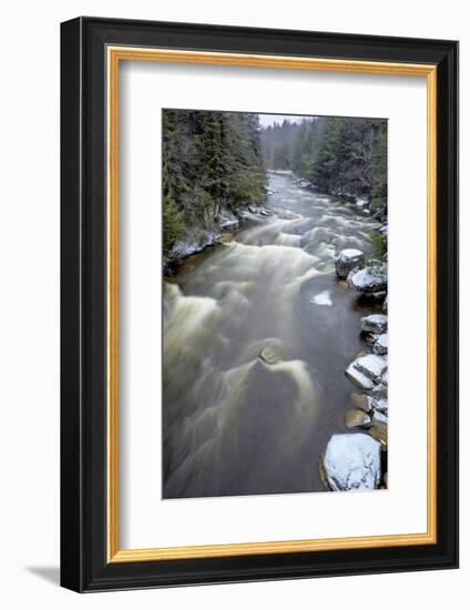 West Virginia, Blackwater Falls State Park. Blackwater River Rapids in Winter-Jaynes Gallery-Framed Photographic Print