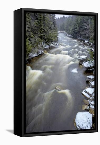 West Virginia, Blackwater Falls State Park. Blackwater River Rapids in Winter-Jaynes Gallery-Framed Premier Image Canvas