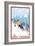 West Virginia - Downhill Skier Scene-Lantern Press-Framed Art Print