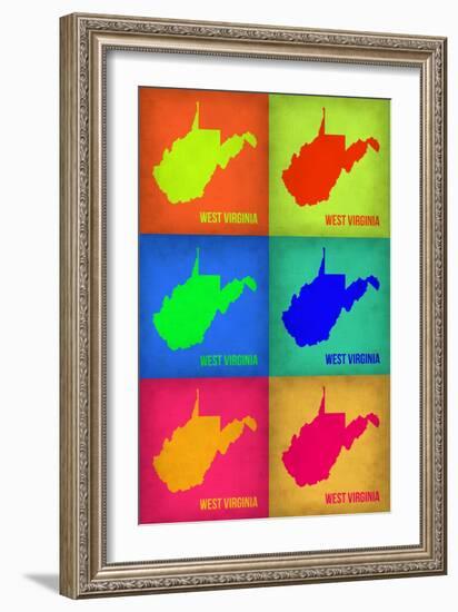 West Virginia Pop Art Map 1-NaxArt-Framed Art Print