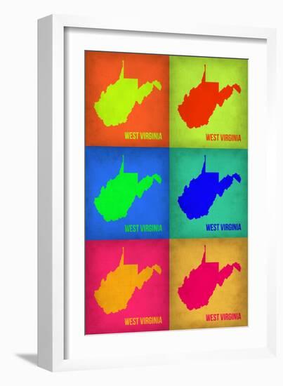 West Virginia Pop Art Map 1-NaxArt-Framed Art Print