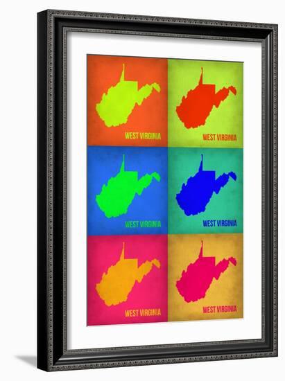 West Virginia Pop Art Map 1-NaxArt-Framed Art Print