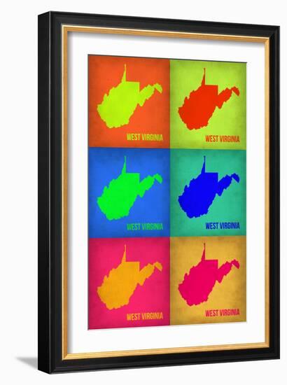 West Virginia Pop Art Map 1-NaxArt-Framed Art Print