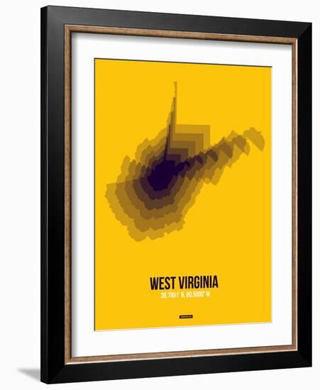 West Virginia Radiant Map 3-NaxArt-Framed Art Print