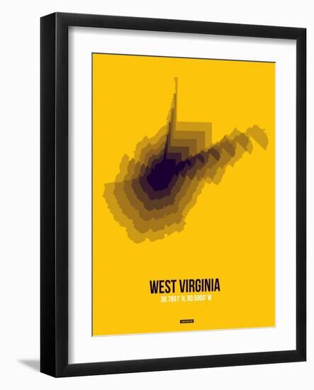 West Virginia Radiant Map 3-NaxArt-Framed Art Print