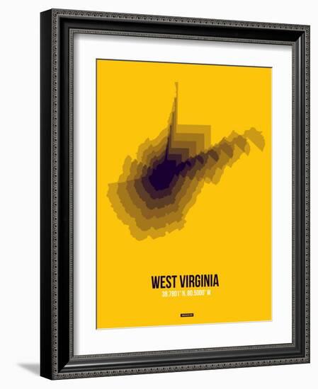 West Virginia Radiant Map 3-NaxArt-Framed Art Print