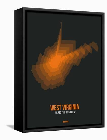 West Virginia Radiant Map 5-NaxArt-Framed Stretched Canvas