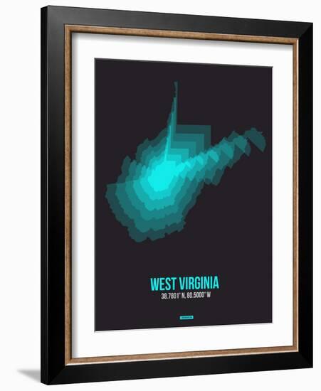 West Virginia Radiant Map 6-NaxArt-Framed Art Print