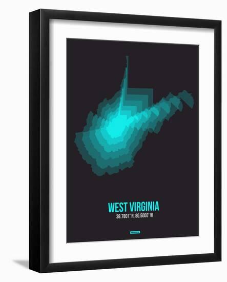 West Virginia Radiant Map 6-NaxArt-Framed Art Print