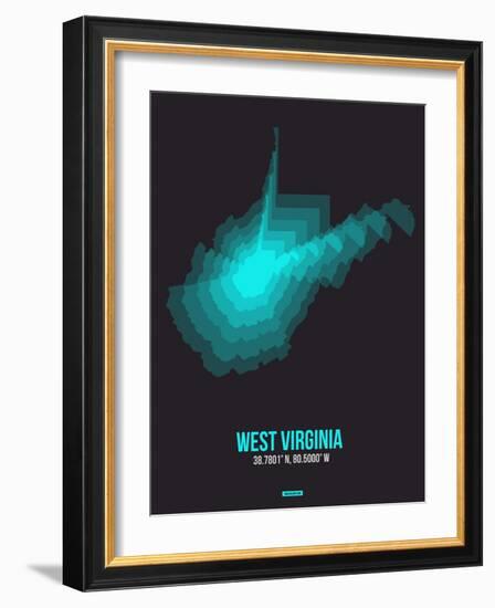 West Virginia Radiant Map 6-NaxArt-Framed Art Print