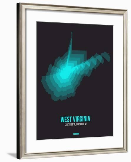 West Virginia Radiant Map 6-NaxArt-Framed Art Print