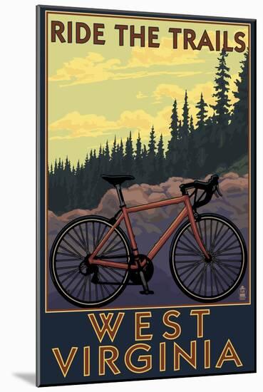 West Virginia - Ride the Trails-Lantern Press-Mounted Art Print