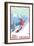 West Virginia - Snowboarder-Lantern Press-Framed Art Print