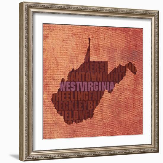 West Virginia State Words-David Bowman-Framed Giclee Print