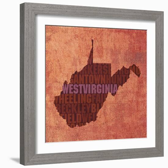 West Virginia State Words-David Bowman-Framed Giclee Print