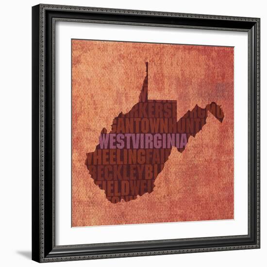 West Virginia State Words-David Bowman-Framed Giclee Print