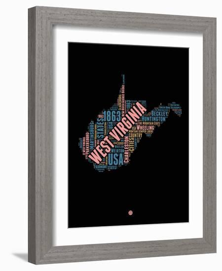 West Virginia Word Cloud 1-NaxArt-Framed Art Print