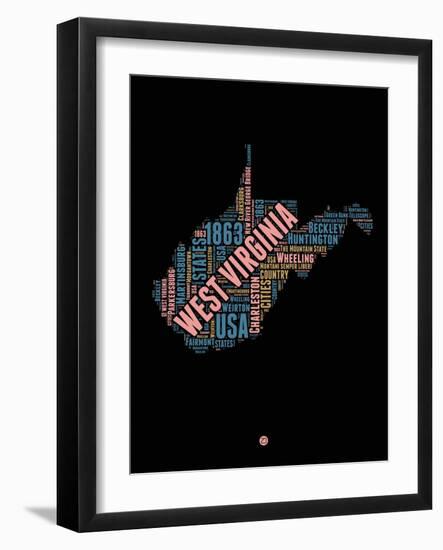 West Virginia Word Cloud 1-NaxArt-Framed Art Print