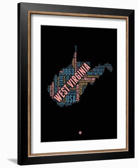 West Virginia Word Cloud 1-NaxArt-Framed Art Print