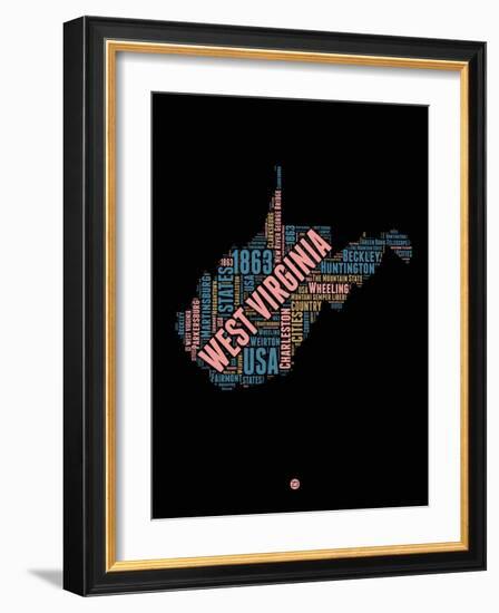 West Virginia Word Cloud 1-NaxArt-Framed Art Print