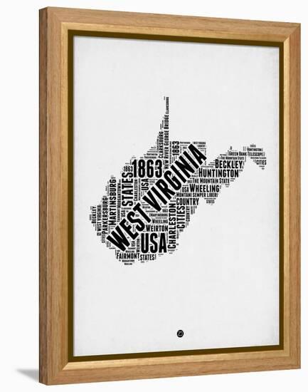 West Virginia Word Cloud 2-NaxArt-Framed Stretched Canvas