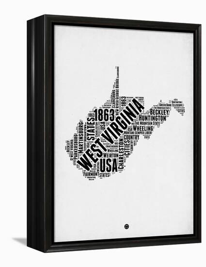 West Virginia Word Cloud 2-NaxArt-Framed Stretched Canvas