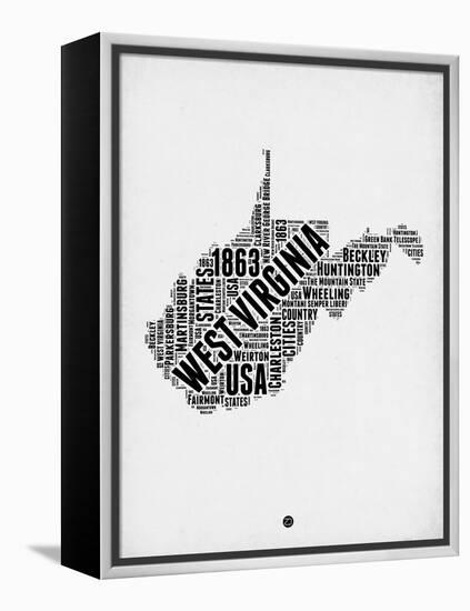 West Virginia Word Cloud 2-NaxArt-Framed Stretched Canvas