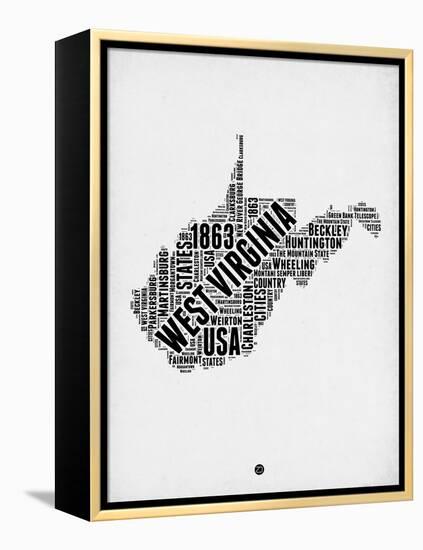 West Virginia Word Cloud 2-NaxArt-Framed Stretched Canvas