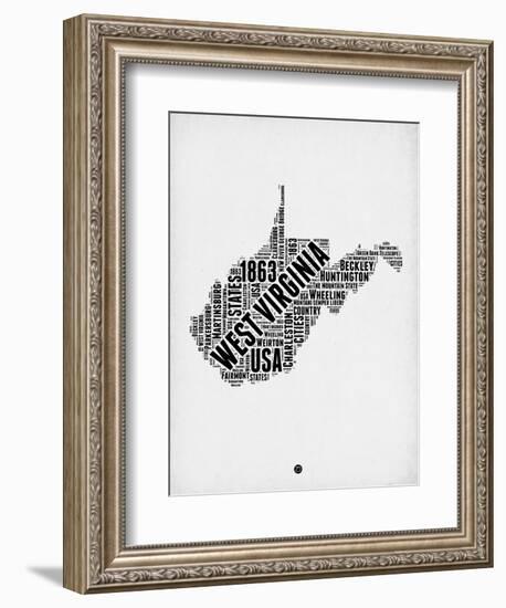 West Virginia Word Cloud 2-NaxArt-Framed Art Print