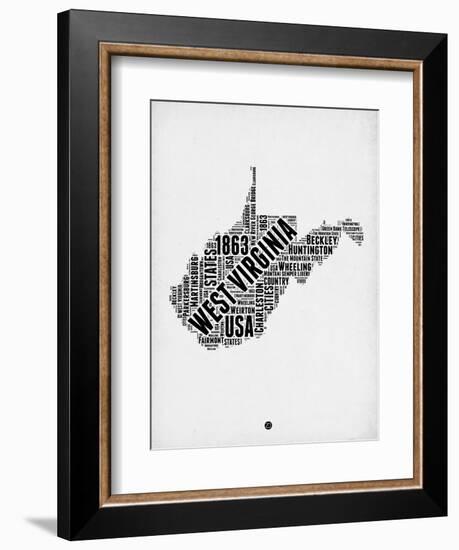 West Virginia Word Cloud 2-NaxArt-Framed Art Print