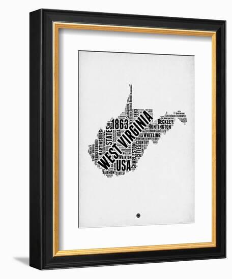 West Virginia Word Cloud 2-NaxArt-Framed Art Print