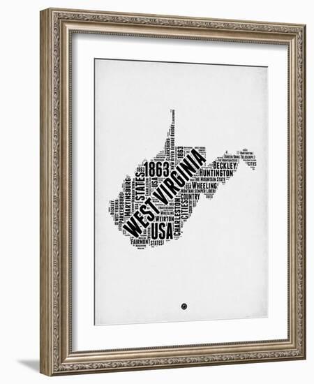 West Virginia Word Cloud 2-NaxArt-Framed Art Print