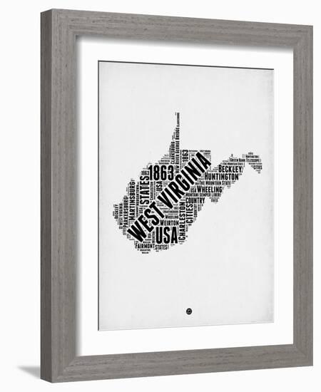 West Virginia Word Cloud 2-NaxArt-Framed Art Print