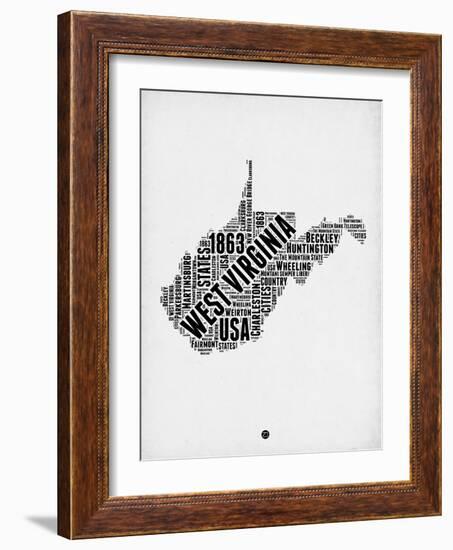 West Virginia Word Cloud 2-NaxArt-Framed Art Print