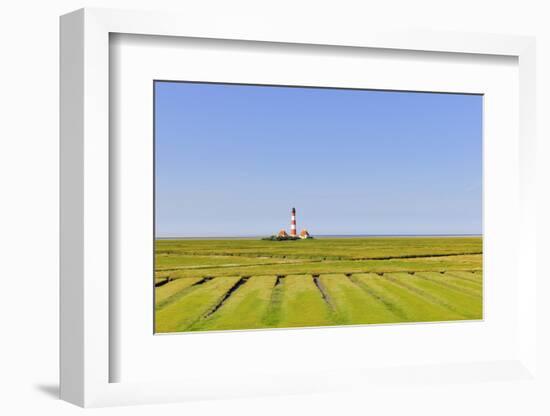 Westerhever Lighthouse, North Sea, Schleswig-Holstein, Westerheversand, Wadden Sea-Herbert Kehrer-Framed Photographic Print