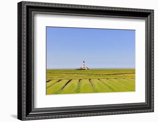 Westerhever Lighthouse, North Sea, Schleswig-Holstein, Westerheversand, Wadden Sea-Herbert Kehrer-Framed Photographic Print