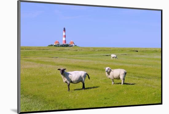 Westerhever Lighthouse, North Sea, Schleswig-Holstein, Westerheversand, Wadden Sea-Herbert Kehrer-Mounted Photographic Print