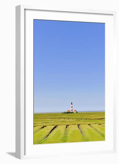 Westerhever Lighthouse, North Sea, Schleswig-Holstein, Westerheversand, Wadden Sea-Herbert Kehrer-Framed Photographic Print