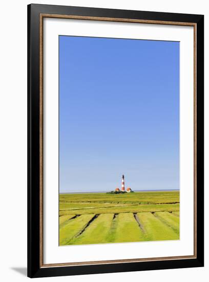 Westerhever Lighthouse, North Sea, Schleswig-Holstein, Westerheversand, Wadden Sea-Herbert Kehrer-Framed Photographic Print